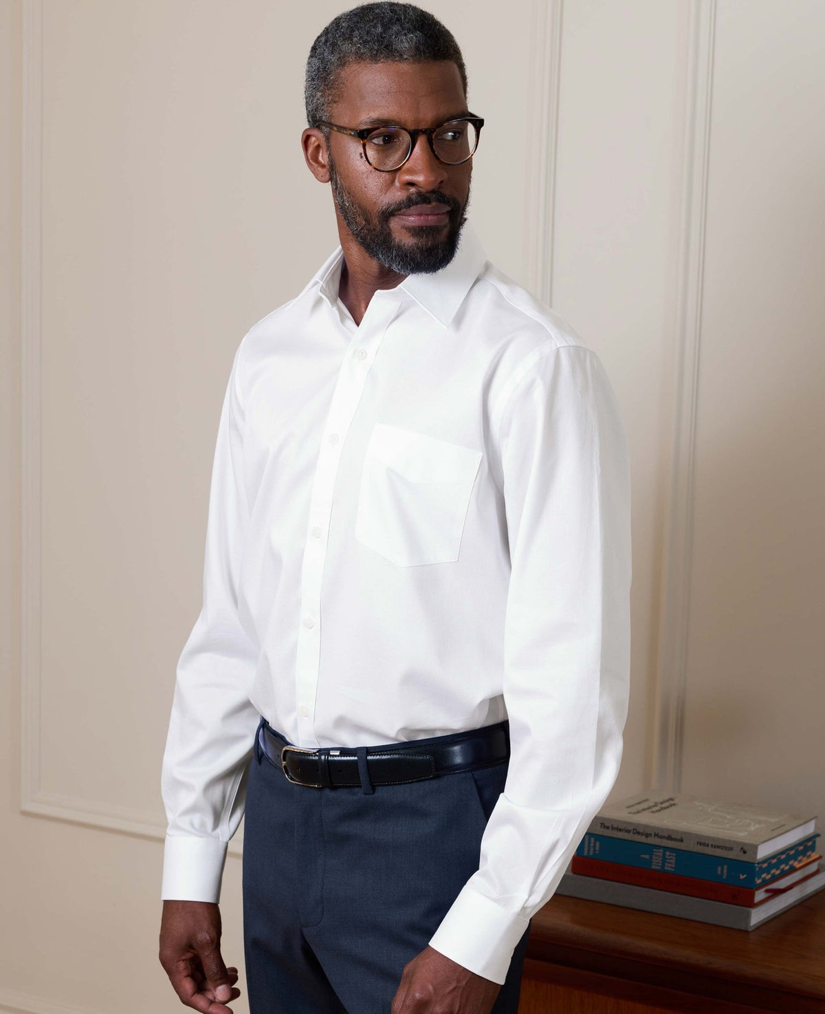 White Cotton Dobby Classic Fit Formal Shirt - Single Cuff