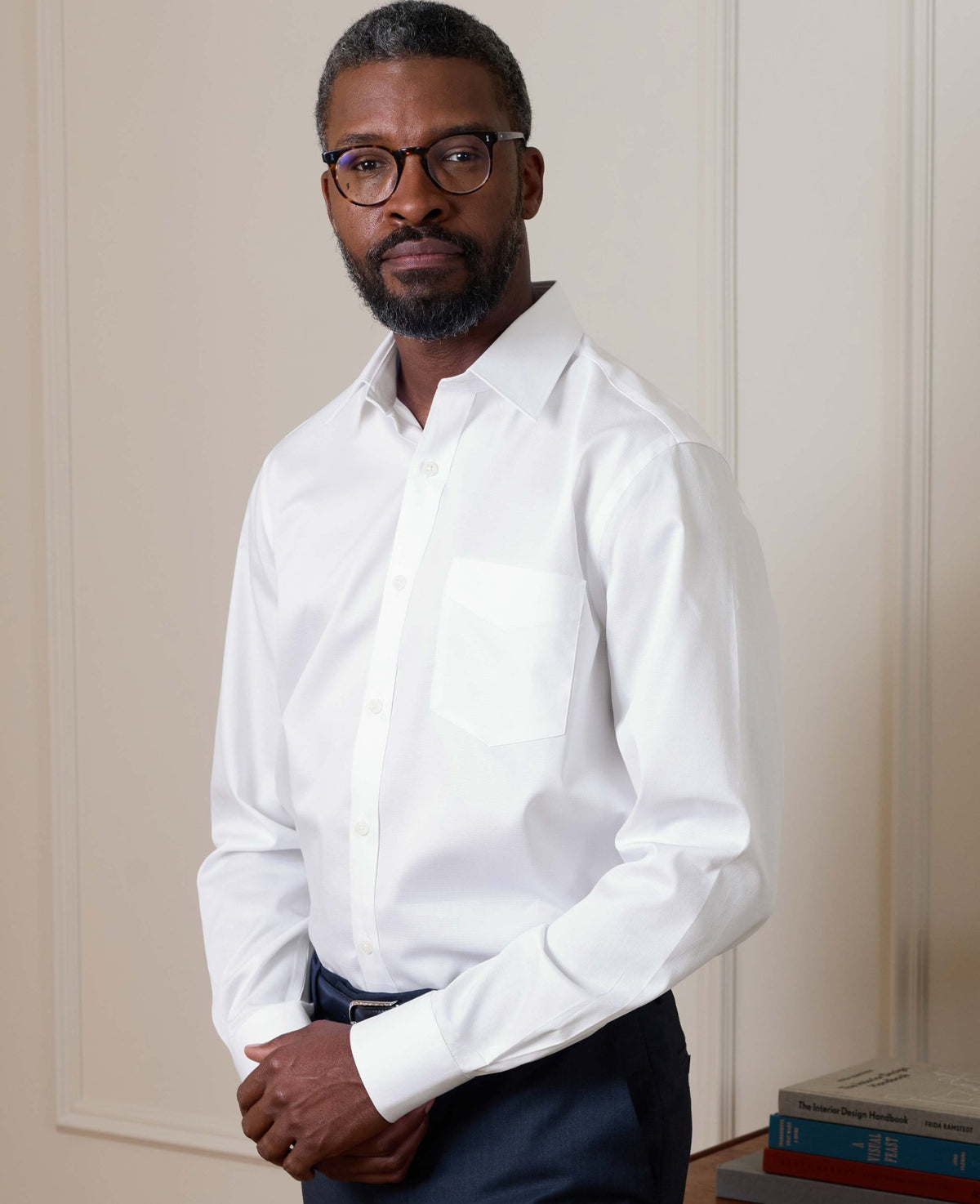 White Cotton Dobby Classic Fit Formal Shirt - Single Cuff