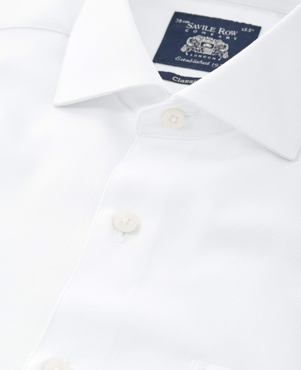 White Cotton Dobby Classic Fit Formal Shirt - Single Cuff