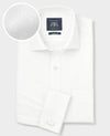 White Cotton Dobby Paisley Classic Fit Formal Shirt - Double Cuff