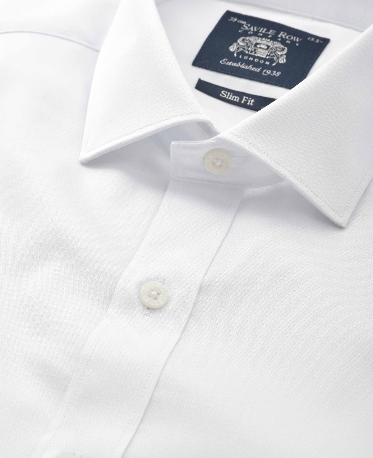 White Cotton Dobby Slim Fit Formal Shirt - Single Cuff