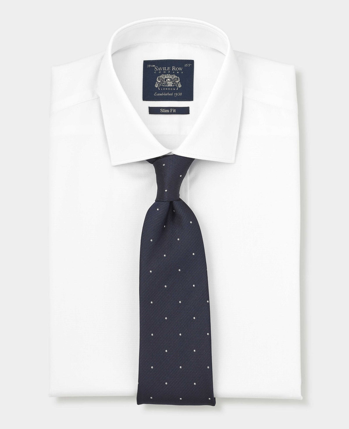 White Cotton Dobby Slim Fit Formal Shirt - Single Cuff