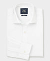 White Cotton Dobby Slim Fit Formal Shirt - Single Cuff