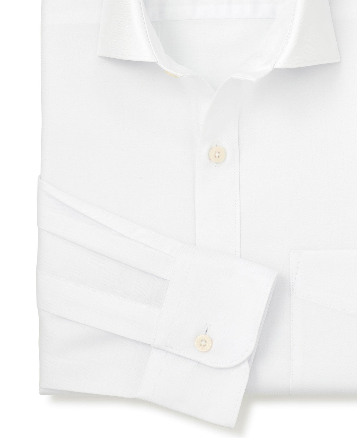 White Cotton Jacquard Classic Fit Formal Shirt - Single Cuff