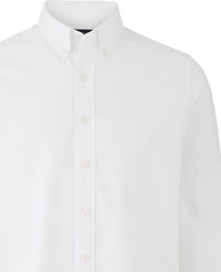 White Cotton Oxford Slim Fit Casual Shirt In Shorter Length - Chest Detail - 1389WHT