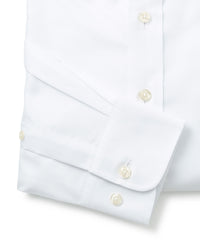White Cotton Oxford Slim Fit Casual Shirt In Shorter Length - Cuff Detail - 1389WHT