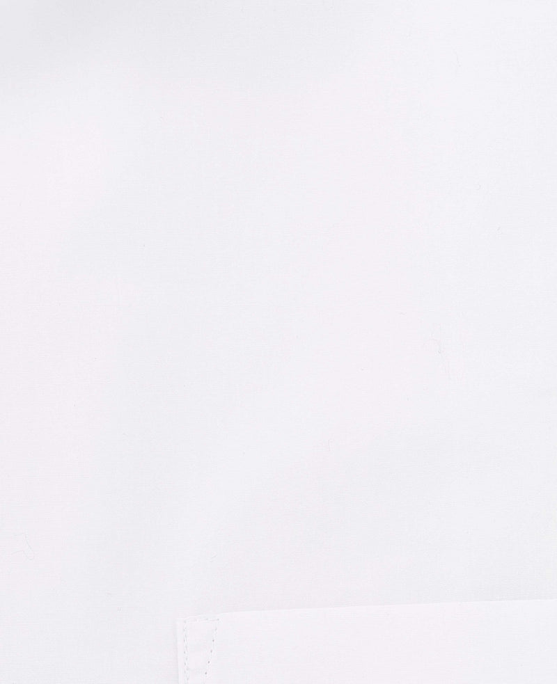 Men's White Cotton Poplin Classic Fit Button-Down Smart Casual Shirt fabric detail