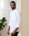 White Cotton Poplin Classic Fit Button-Down Smart Casual Shirt