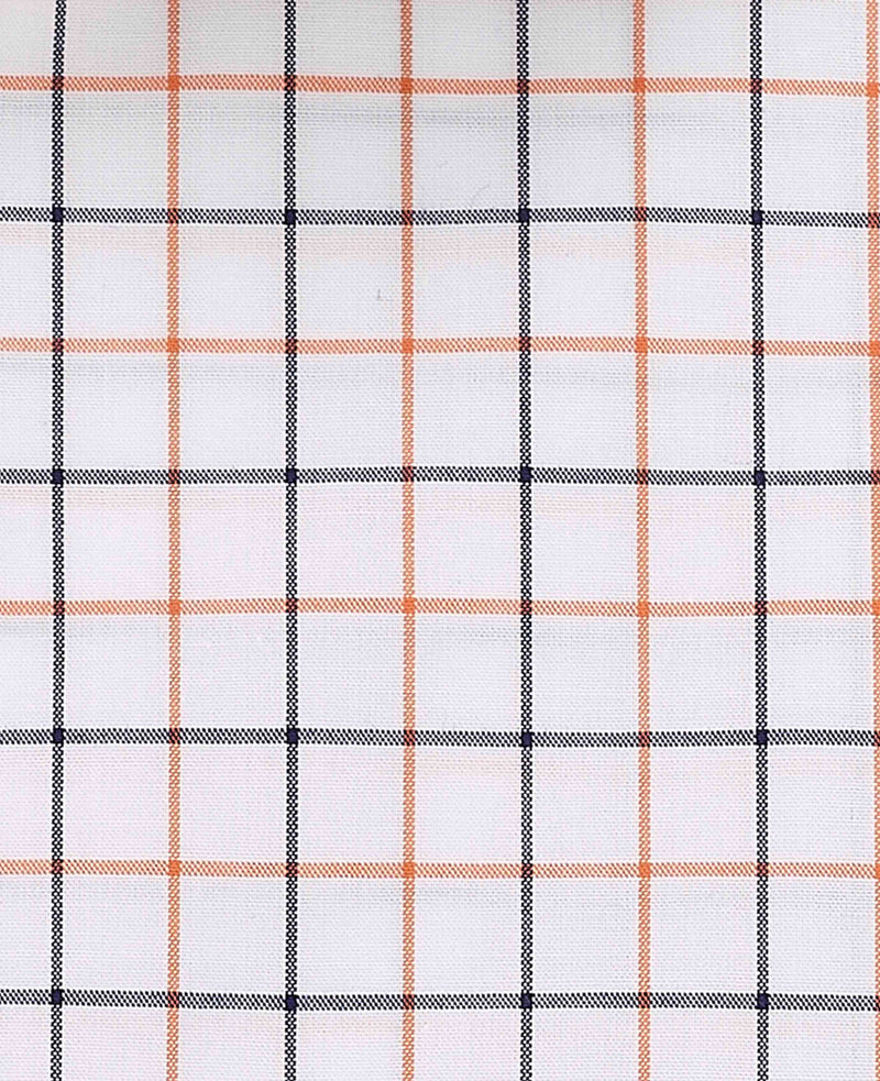 White Cotton Poplin Slim Fit Check Formal Shirt - Single Cuff
