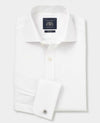 White Cotton Poplin Slim Fit Non-Iron Shirt - Single or Double Cuff