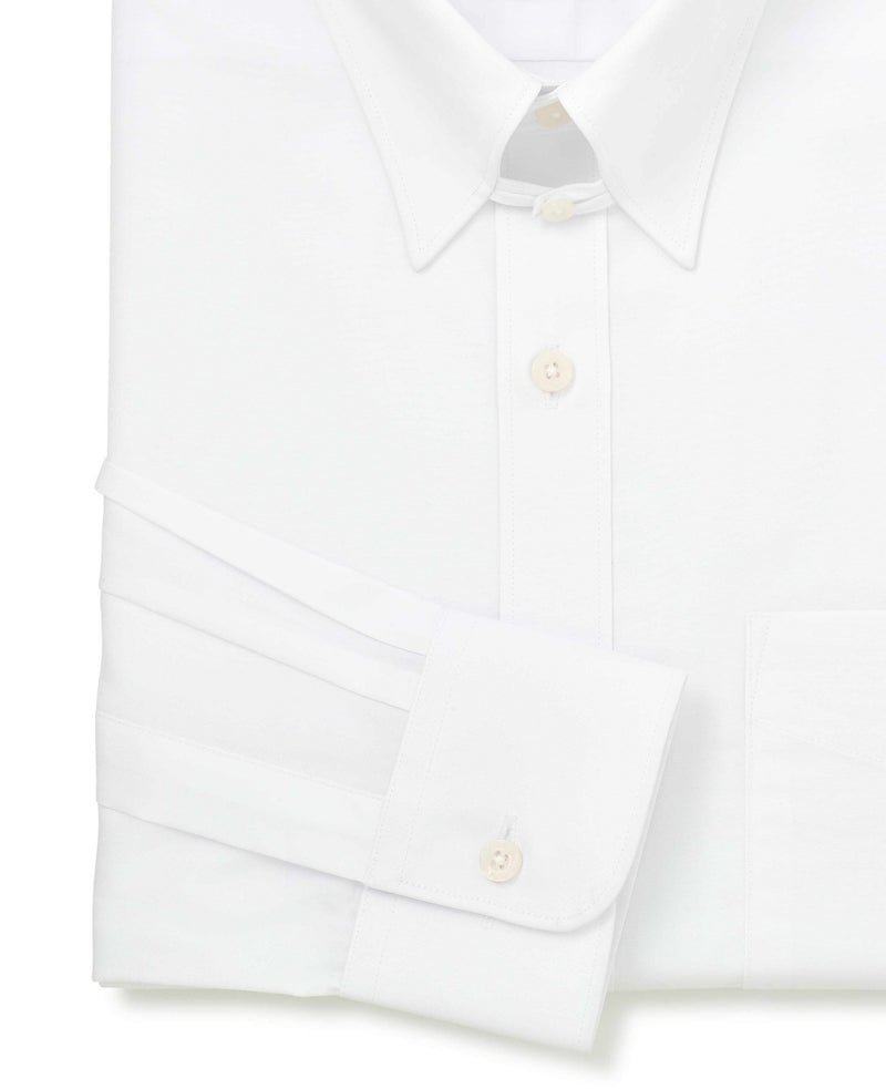 Men's White Cotton Poplin Tab Collar Classic Fit Formal Shirt With Single Cuffs sleeve detail