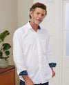 White Cotton Twill Classic Fit Casual Shirt