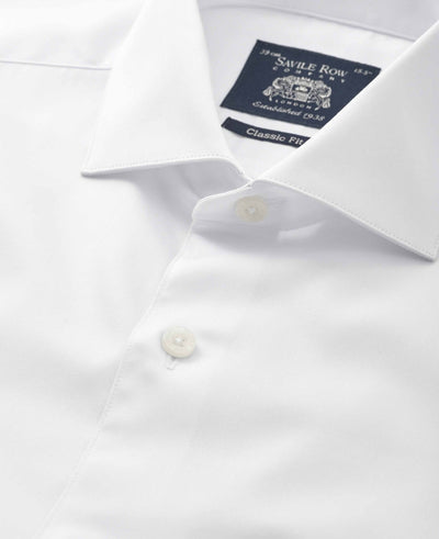 White Cotton Twill Classic Fit Formal Shirt - Single Cuff
