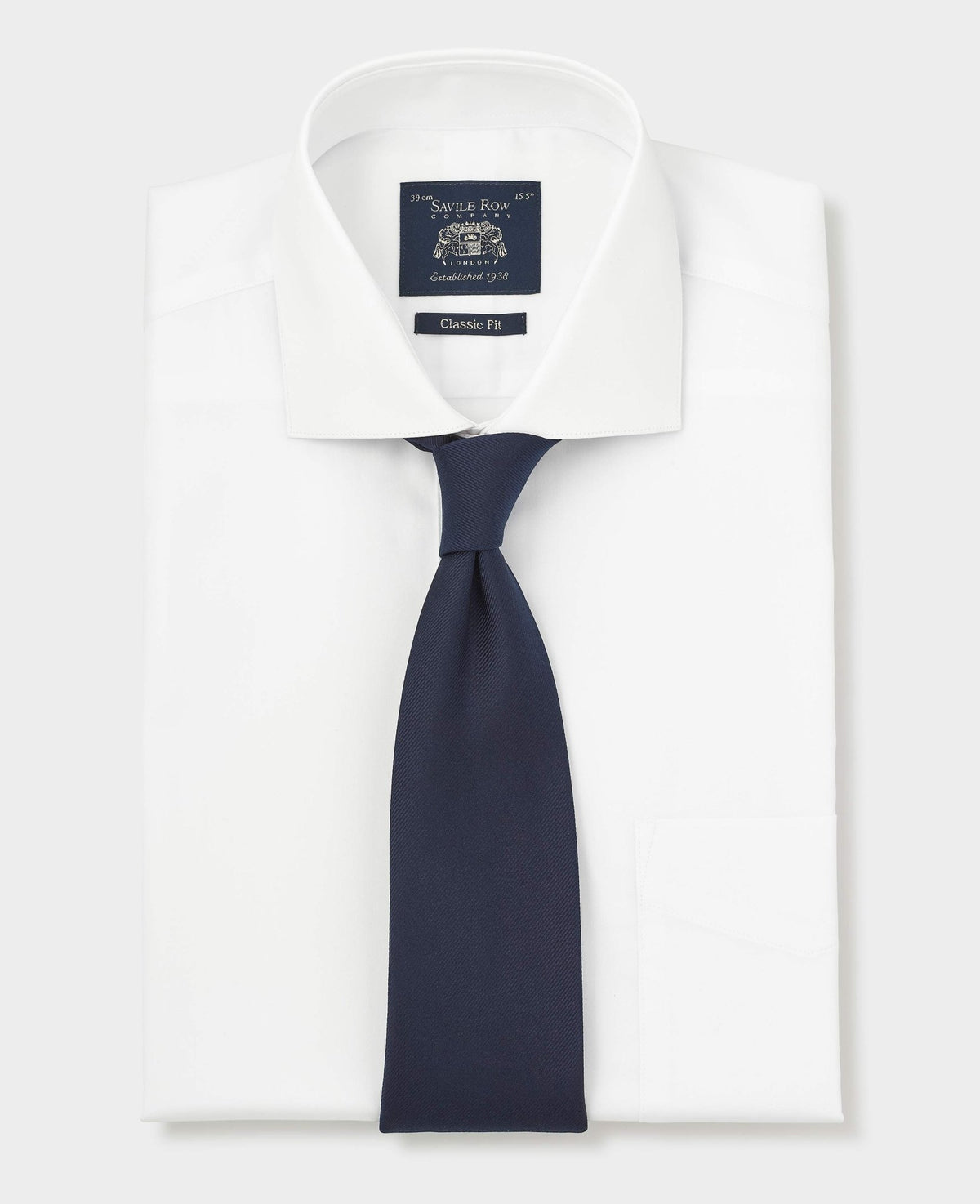 White Cotton Twill Classic Fit Formal Shirt - Single Cuff