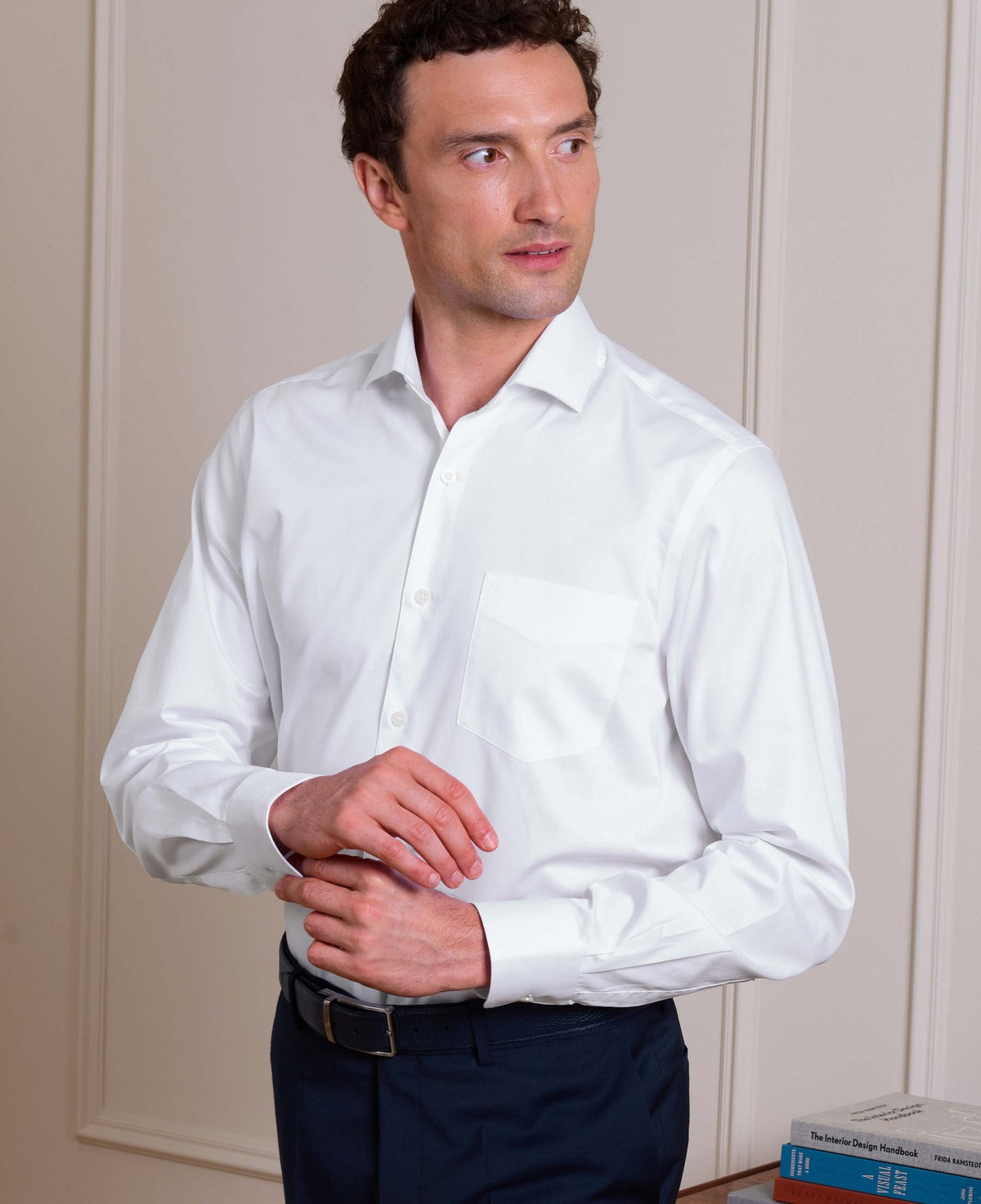 White Cotton Twill Classic Fit Formal Shirt - Single Cuff