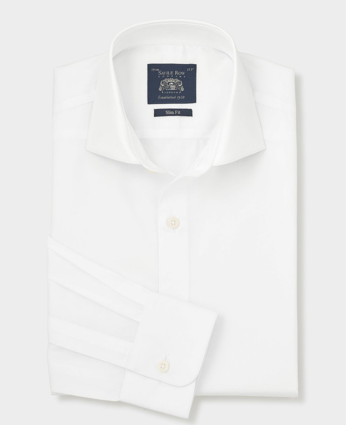 White Cotton Twill Slim Fit Formal Shirt - Single Cuff