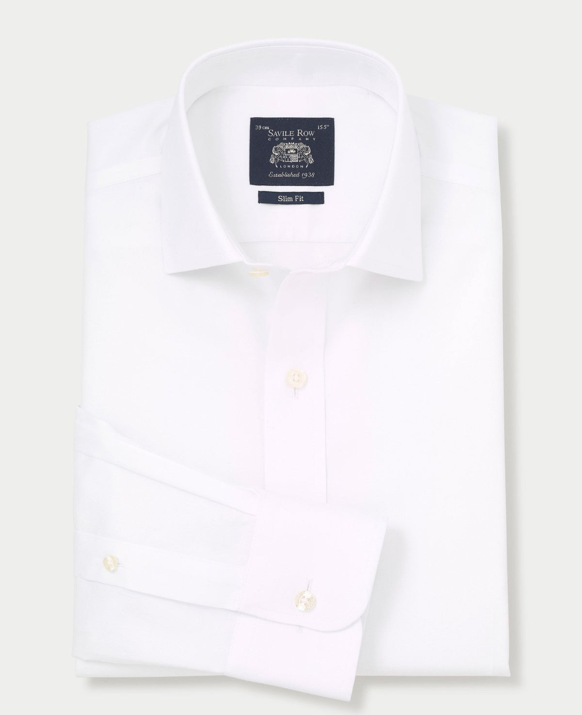white cotton twill slim fit non iron shirt single cuff 2039wht No Tie grey