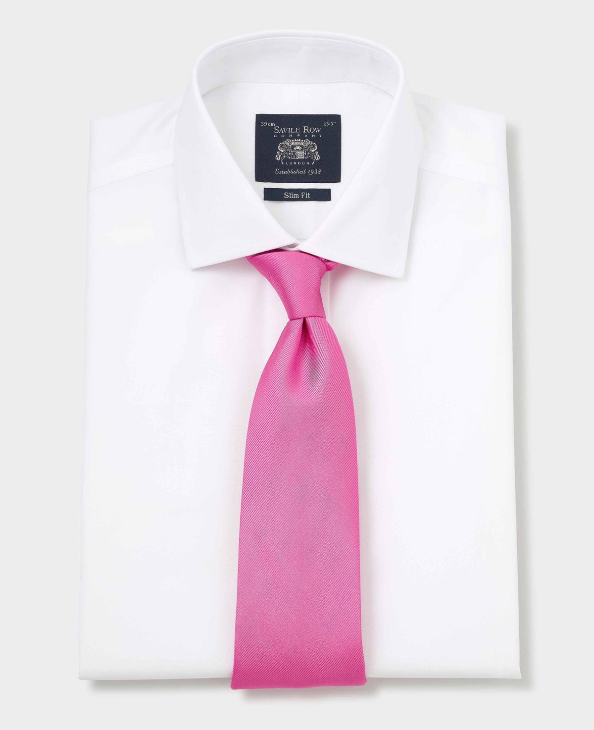 white cotton twill slim fit non iron shirt single cuff 2039wht Tie grey