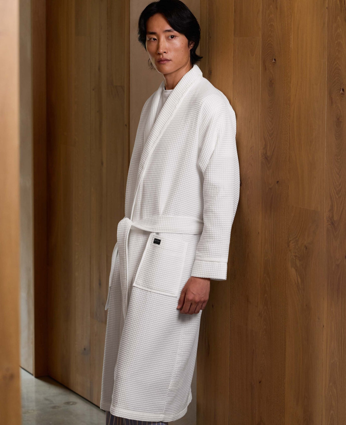 White Cotton Waffle Dressing Gown