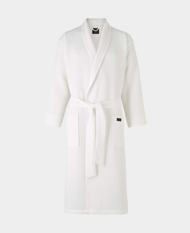 White Cotton Waffle Dressing Gown