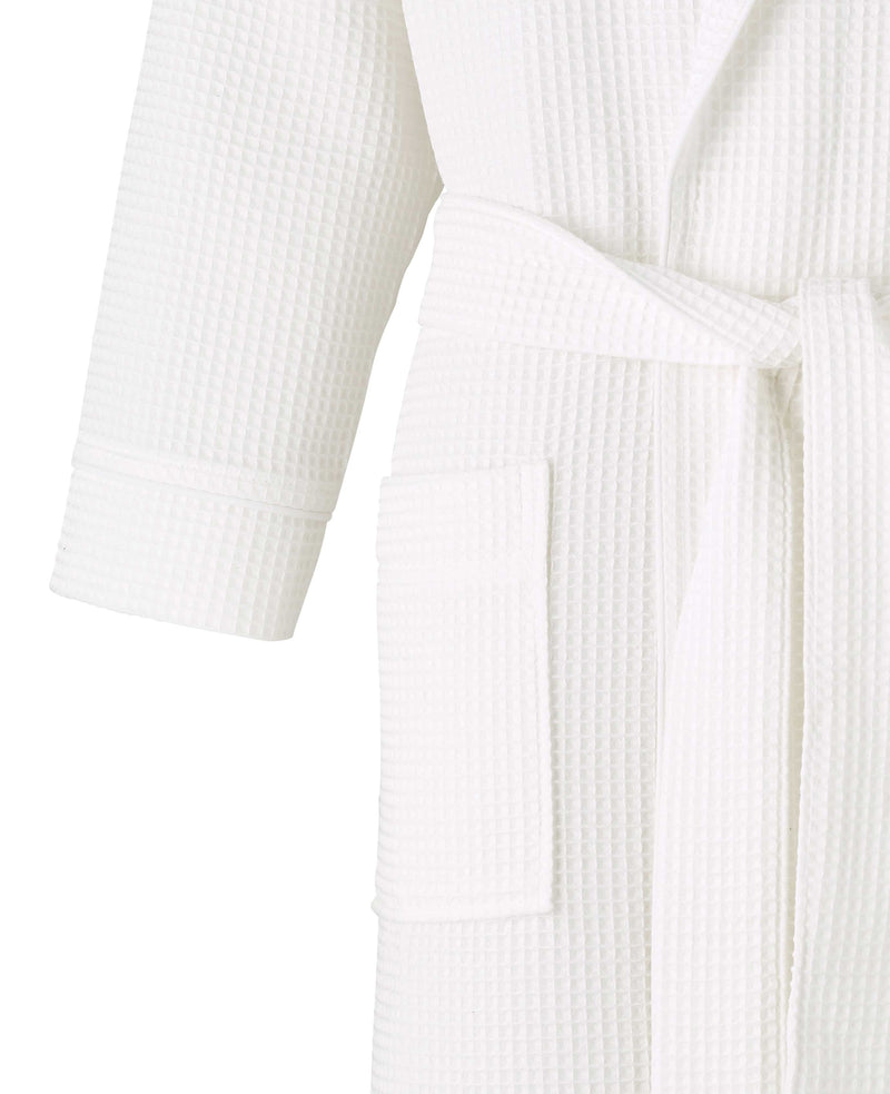 White Cotton Waffle Dressing Gown