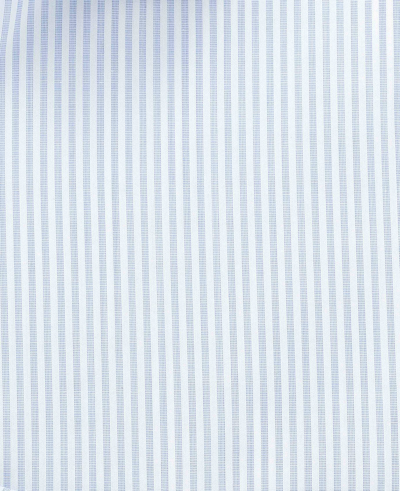 Men's White Light Blue Cotton Poplin Classic Fit Stripe Formal Shirt With Single Cuffs fabric detail