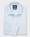 White Light Blue Cotton Poplin Classic Fit Stripe Formal Shirt - Single Cuff
