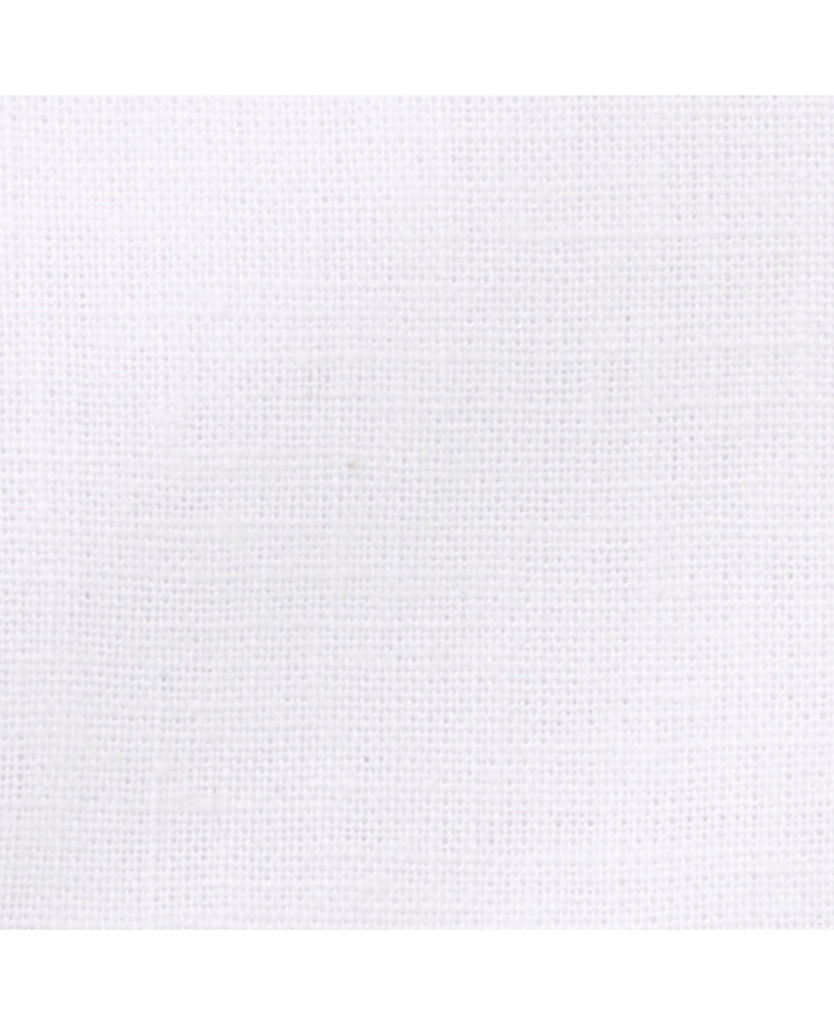 White Linen-Blend Classic Fit Casual Shirt - Fabric Detail - 1357WHT