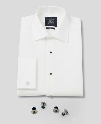 White Marcella Bib Front Dinner Shirt & Dress Stud Set