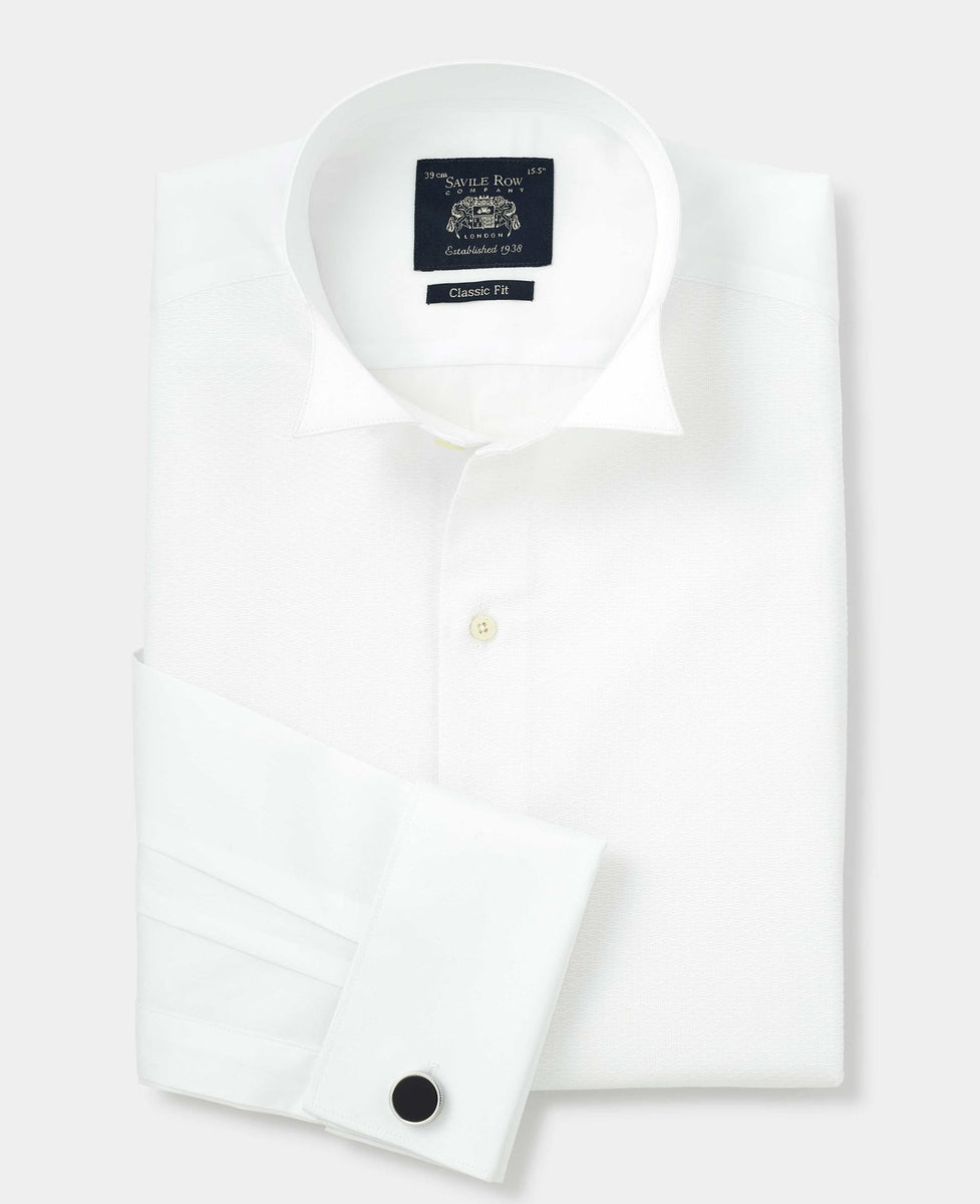White Poplin/Marcella Cotton Wing Collar Dress Shirt main image 0
