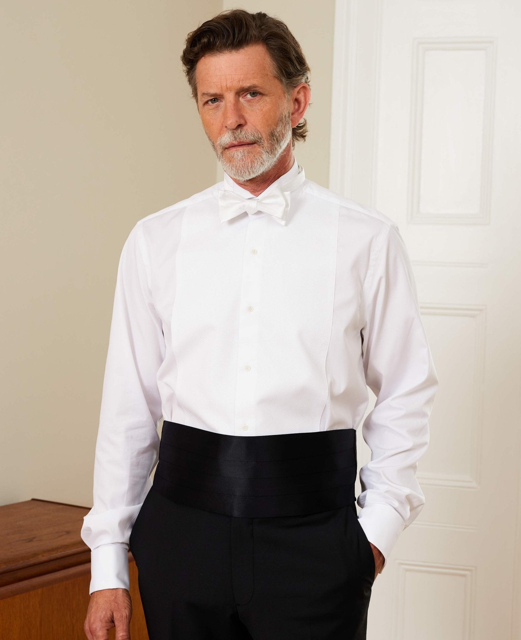 Classic Fit Marcella Wing Collar Shirt Men's White Cotton Marcella