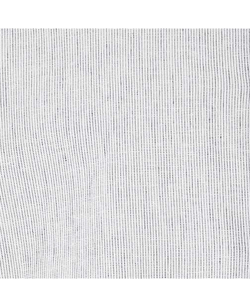 White Navy Stripe Linen-Blend Shirt - Fabric Detail - 1392WHB