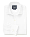 White Pinpoint Cotton Slim Fit Formal Shirt - Single Cuff