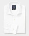 White Pinpoint Cotton Slim Fit Formal Shirt - Single Cuff