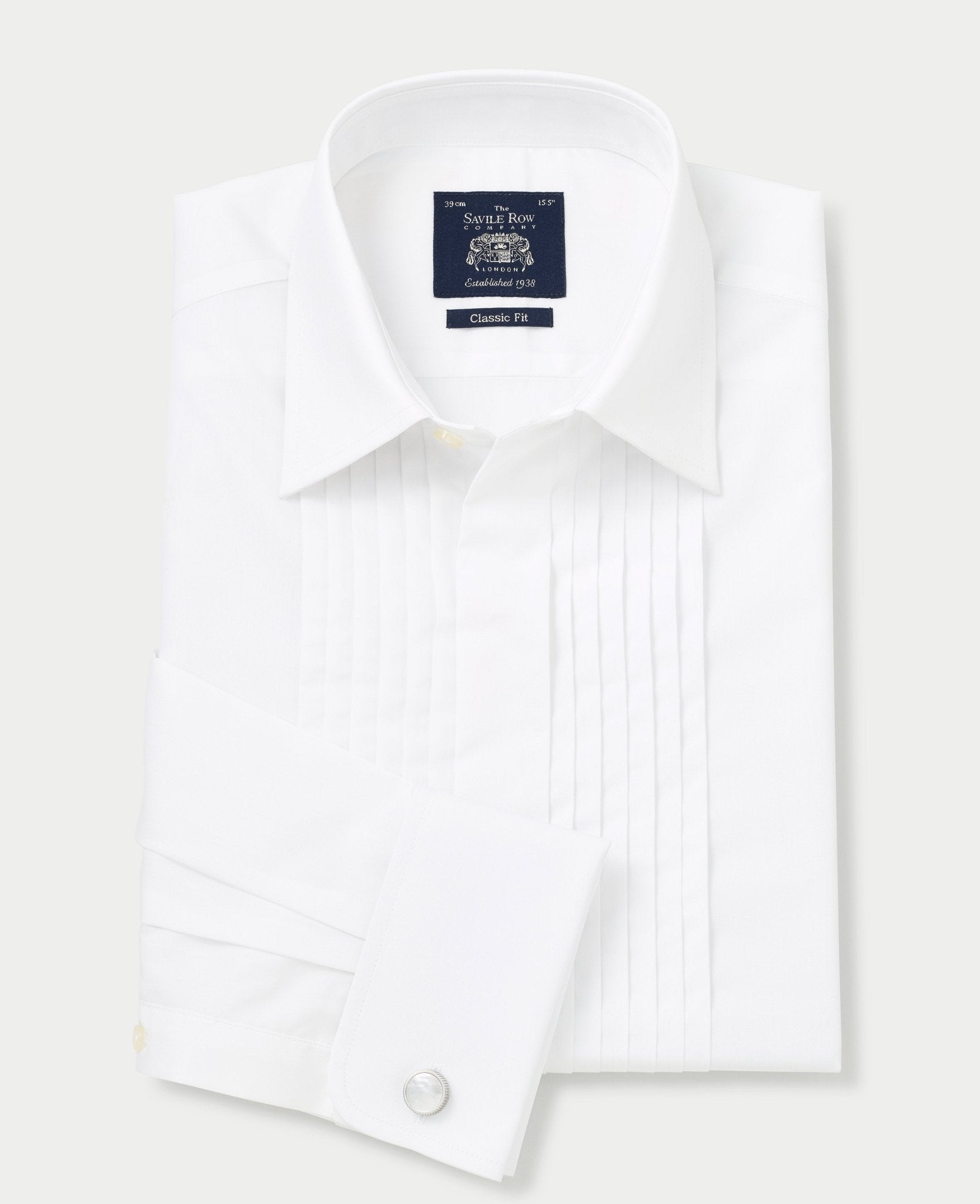 Savile Row Cheap White Shirts For Sale Men's White Pleated Front