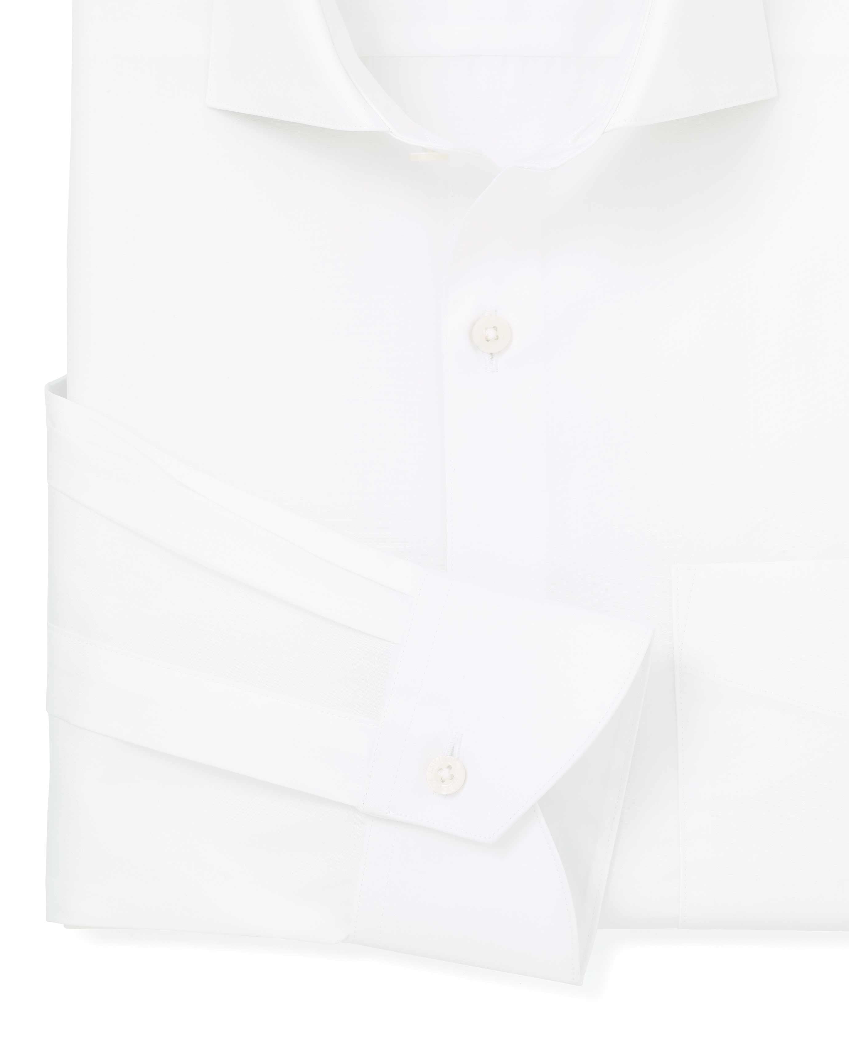 Men s White Classic Poplin Formal Shirt With Single Cuffs Savile Row Company