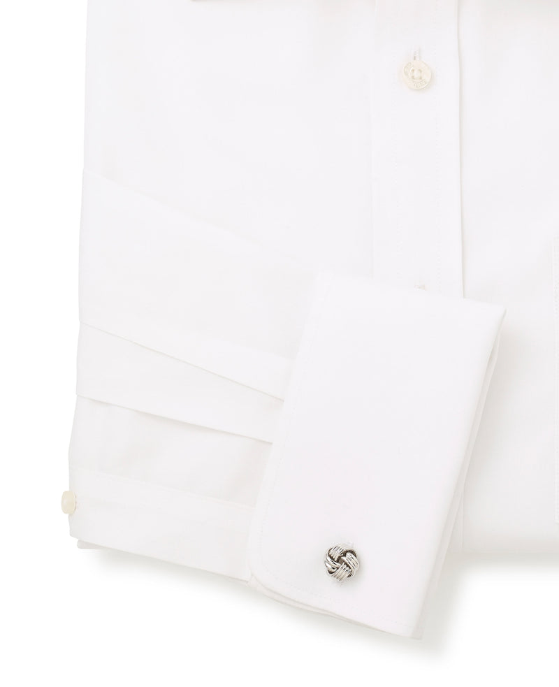 White Poplin Classic Fit Non-Iron Formal Shirt - Single or Double Cuff