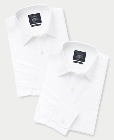 2pk White Poplin Classic Fit Formal Shirts