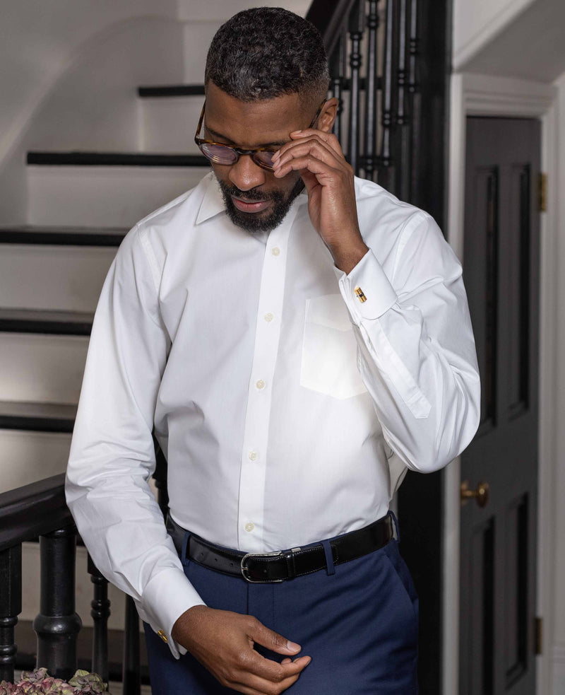 White Poplin Classic Fit Formal Shirt - Single or Double Cuff