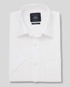 White Poplin Classic Fit Short Sleeve Formal Shirt