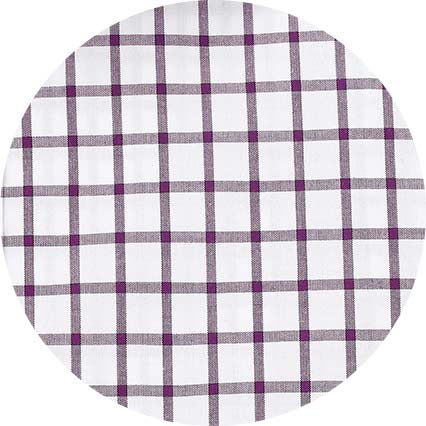 White Purple Cotton Grid Check Classic Fit Formal Shirt - Single Cuff