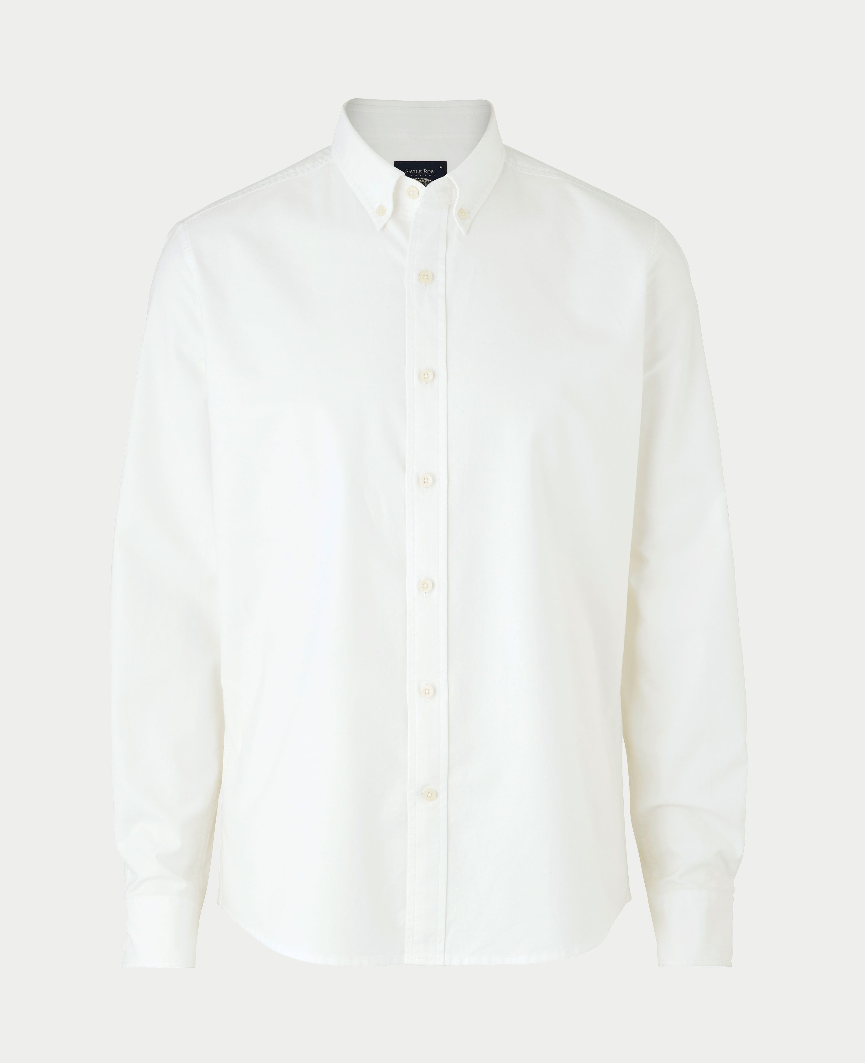 Men s White Slim Fit Cotton Oxford Casual Shirt Savile Row Company