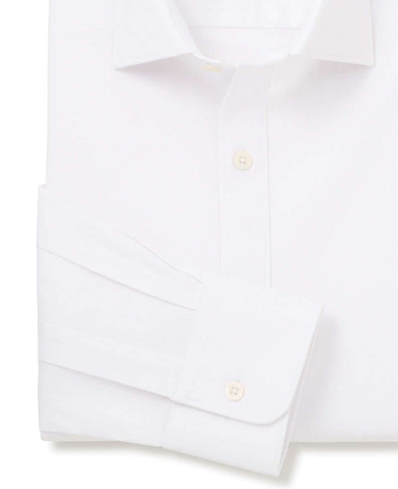 white stretch cotton slim fit formal shirt single cuff 1506wht No Tie detail