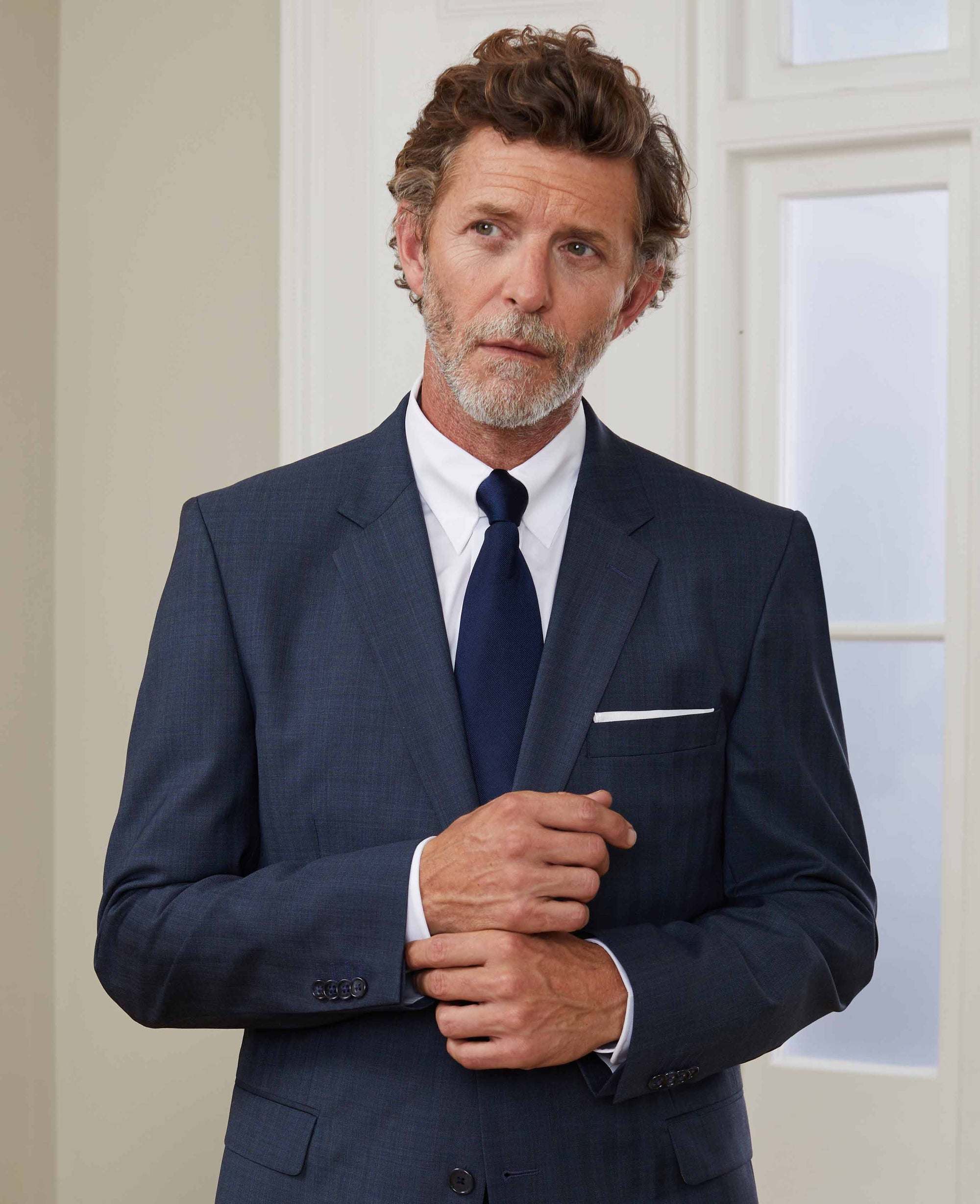 Men's White Tab Collar Slim Fit Classic Fit Formal Shirt With Single Cuffs | Savile Row Company Men's White Tab Collar Slim Fit Classic Fit Formal Shirt With Single Cuffs | Savile Row Company