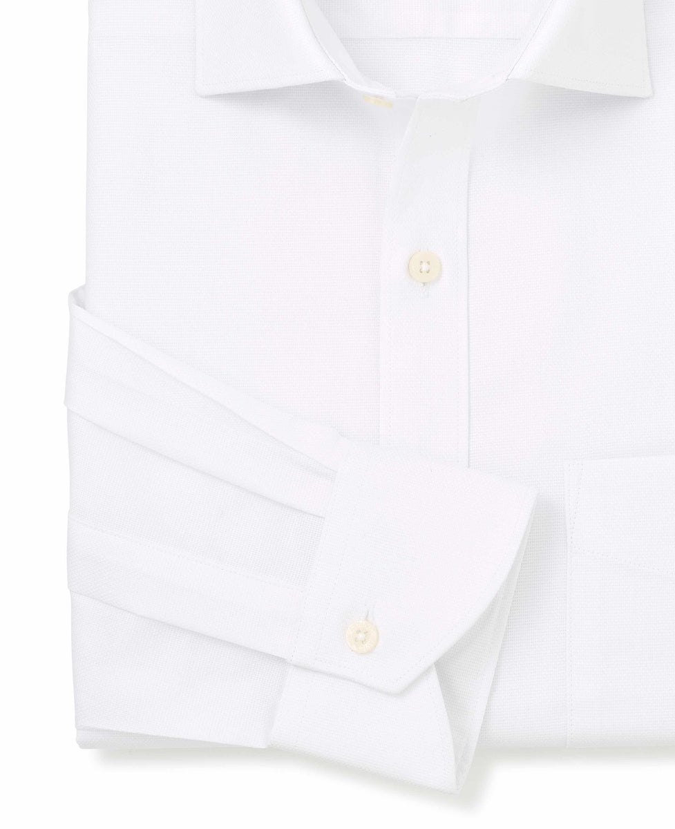 Men's White Textured Regular Fit Shirt main image 0