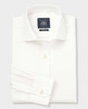White Textured Cotton Classic Fit Non-Iron Shirt - Single Cuff