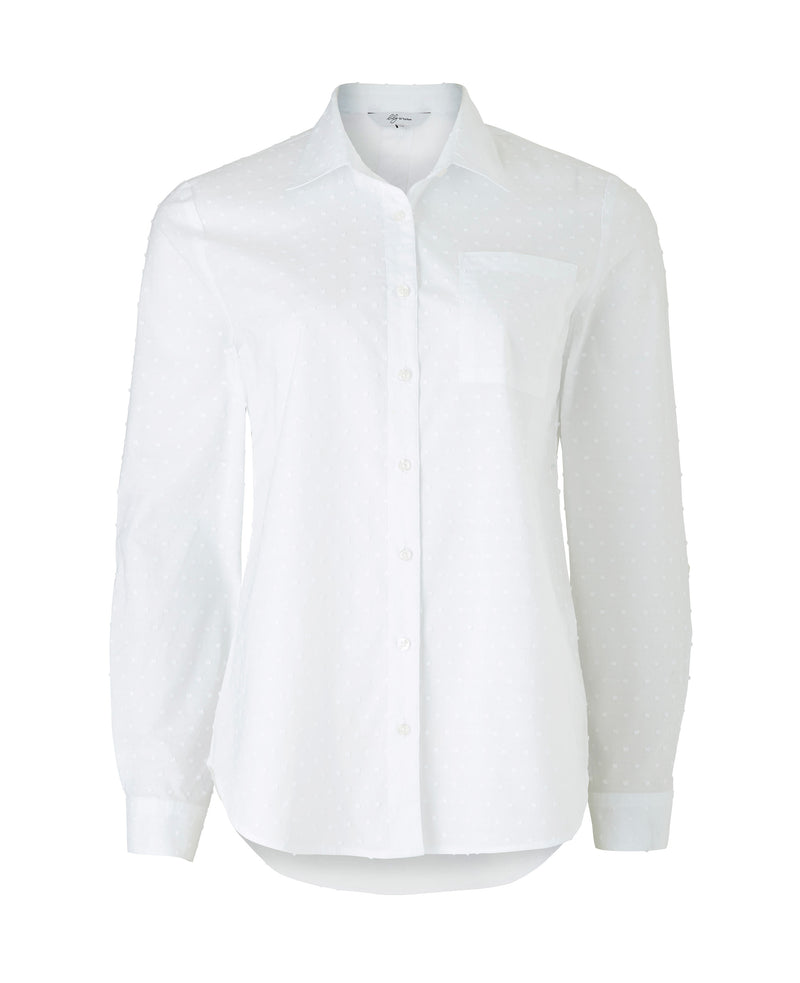 Women's White Textured Semi-Fitted Shirt