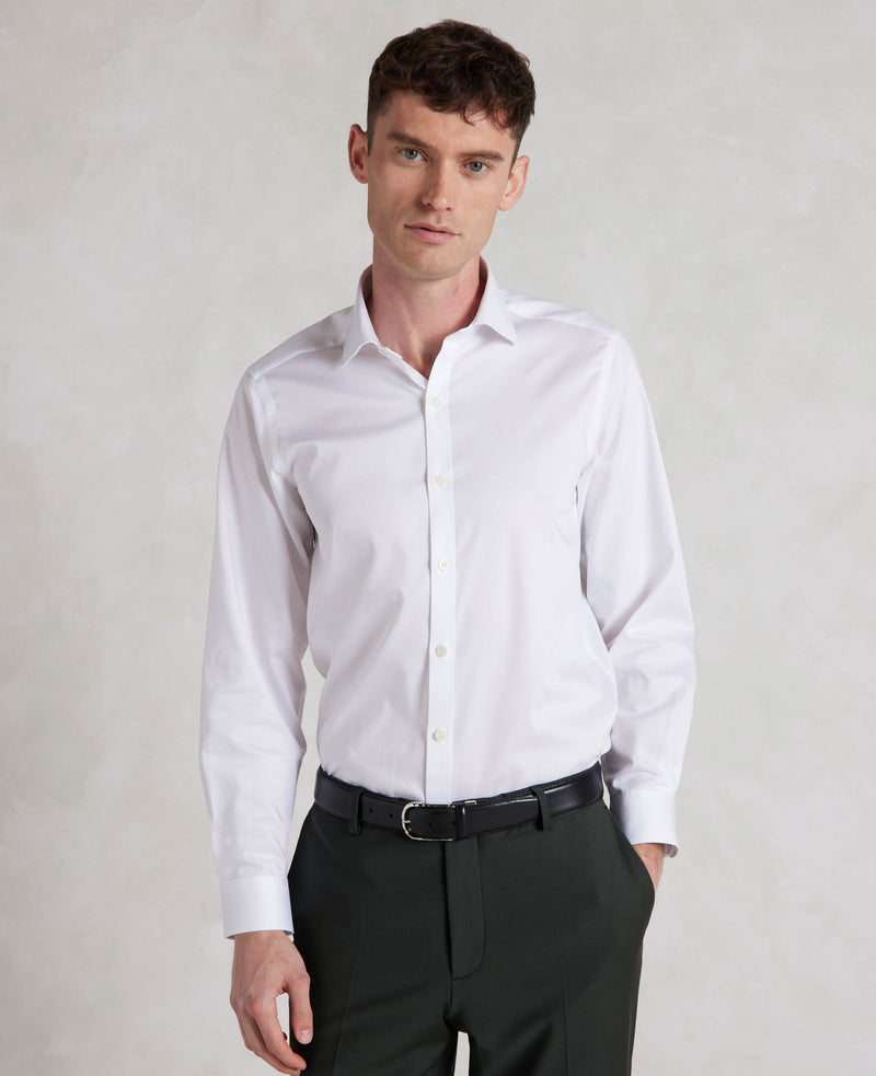 White Twill Extra Slim Formal Shirt - Single Cuff