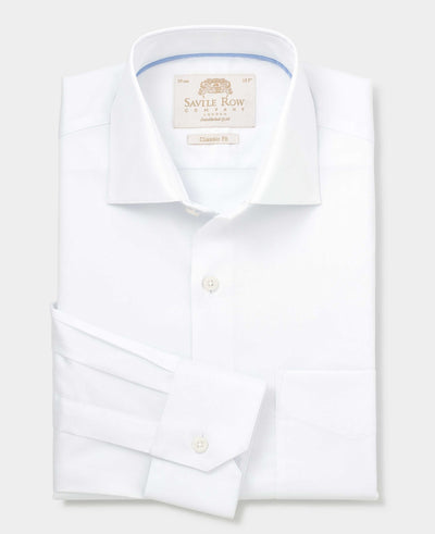 White Two-Ply Cotton Classic Fit Gold Label Premium Formal Shirt