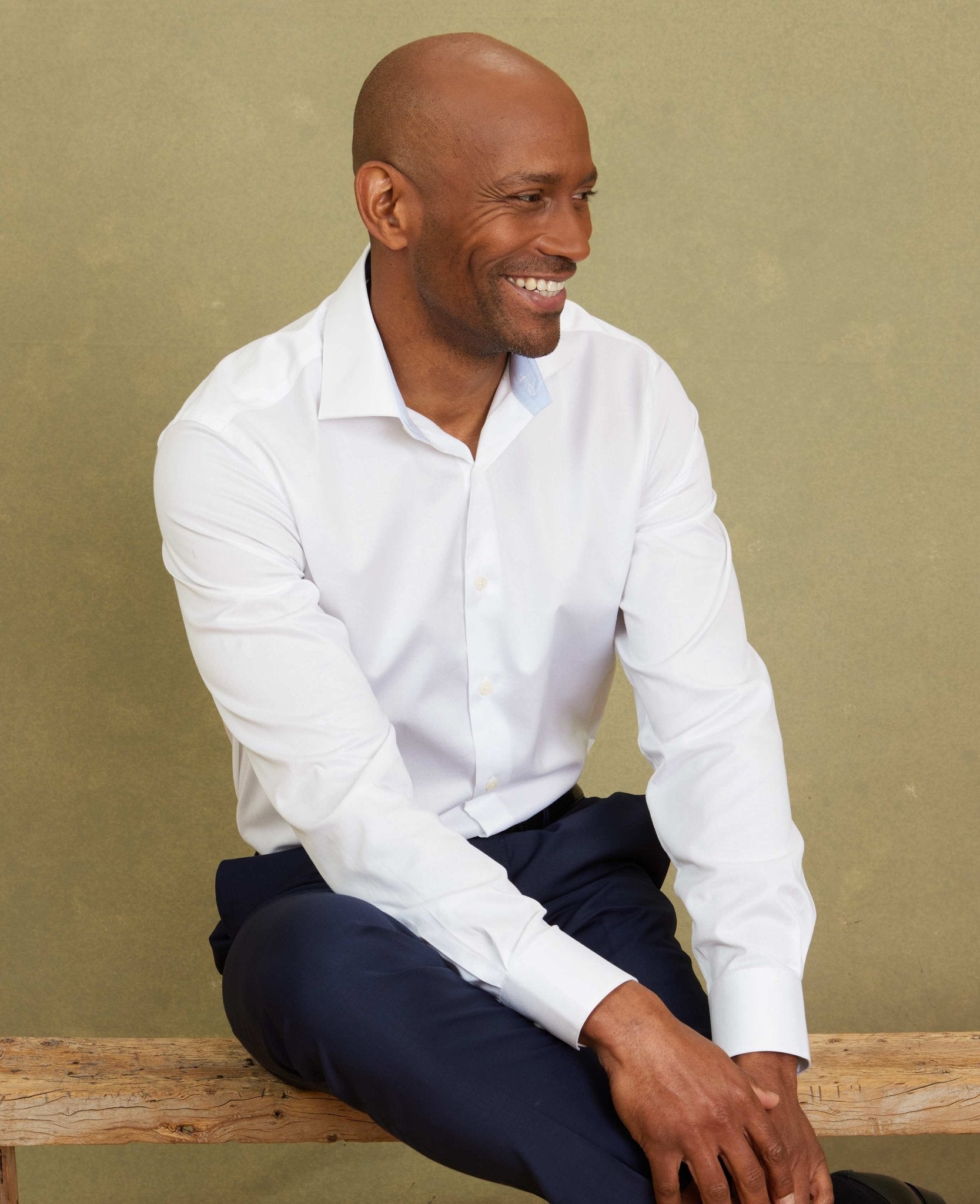 Men's White Two-Ply Cotton Slim Fit Formal Shirt With Single Cuffs | Savile Row Company Men's White Two-Ply Cotton Slim Fit Formal Shirt With Single Cuffs | Savile Row Company